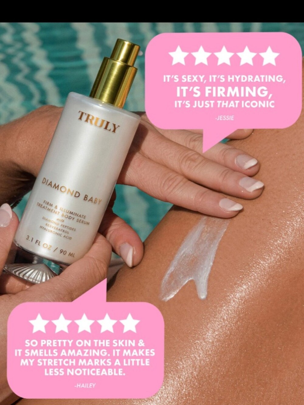 TRULY Diamond Baby Firm & Illuminate Treatment Body Serum — White & Gold